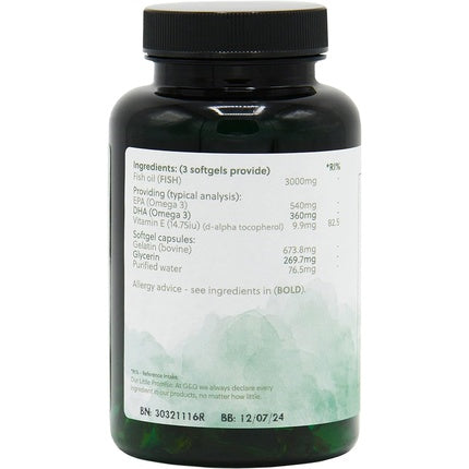 Ulei de Pește Omega 3, G&G Vitamins, 90 Softgels, Negru