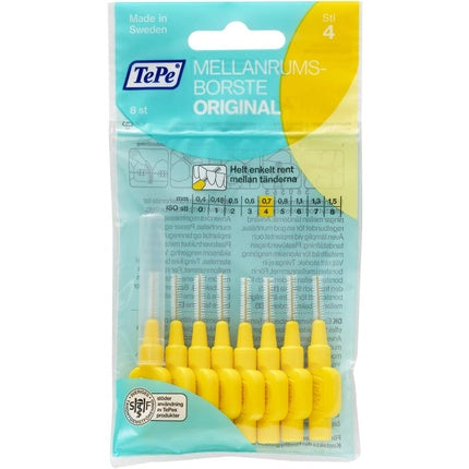 Periuță interdentară TePe 0.7mm galben, ambalaj 8 buc