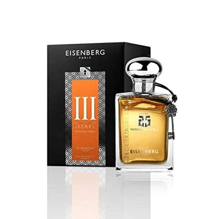 Eau de Parfum Eisenberg Secret N°III Patchouli Nobile, 100ml, sticlă transparentă cu lichid auriu