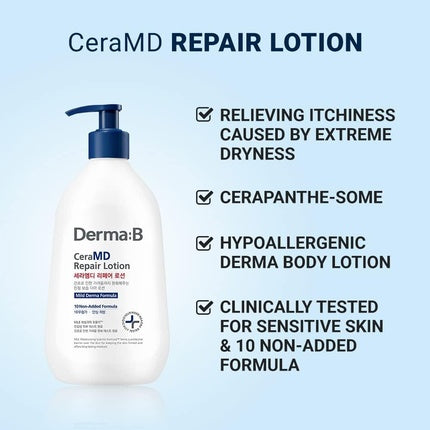 Derma B CeraMD Repair Lotion Unscented, 400ml