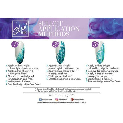 Lacul decorativ pentru unghii Victoria Vynn Metallic Blur Ink Watercolor Marble Smoke Smudge, 10ml