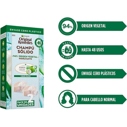 Șampon solid Garnier Original Remedies, Coconut, păr normal