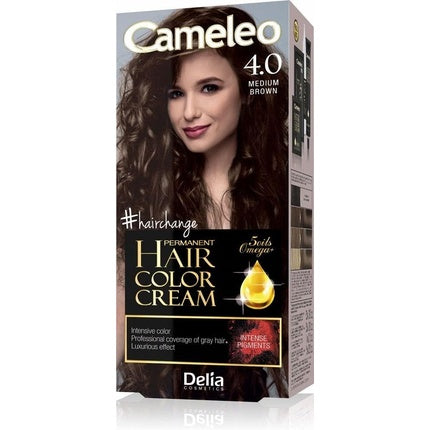 Vopsea păr, Delia Cosmetics Cameleo, maro mediu, 5 uleiuri
