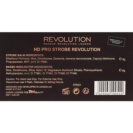 Paletă iluminatoare, Makeup Revolution, HD Pro Strobe, multicolor