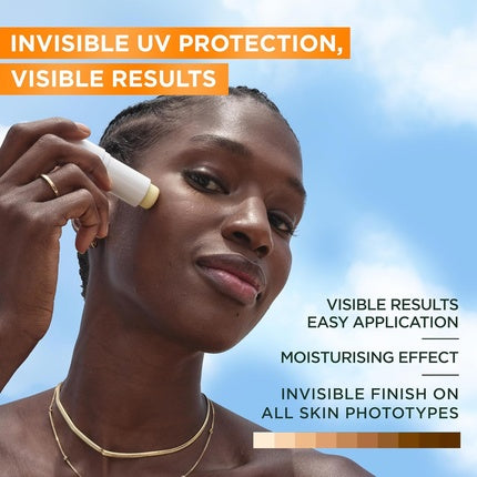 Stick protecție solară față, Garnier, Super UV SPF 50+, alb