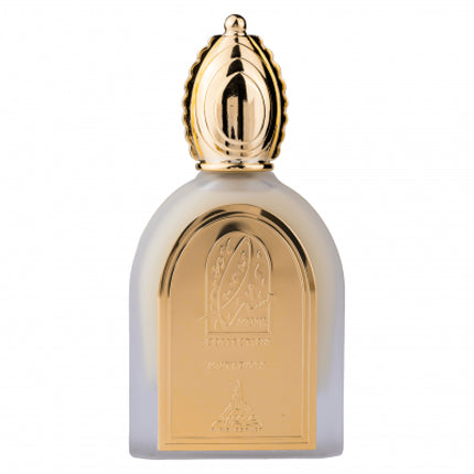 Paris Corner Misty Dawn Musk Collection Eau De Parfum, 100ml, sticlă alb mat cu capac auriu ornamental