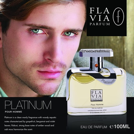Parfum bărbătesc, Flavia Platinum, transparent, 100ml
