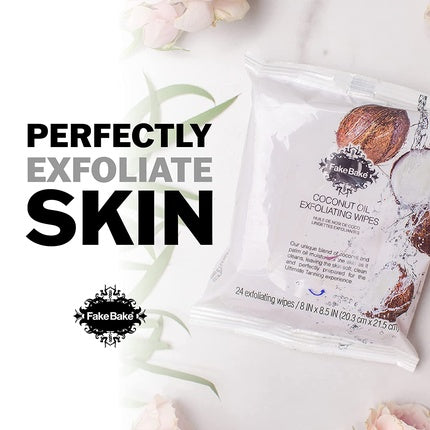 Șervețele exfoliante, Fake Bake, ulei de cocos, față și corp