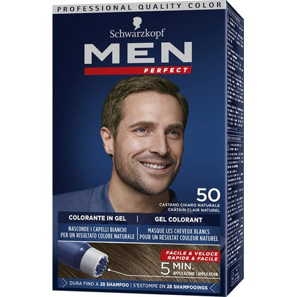 Vopsea de păr, Testanera, Men Perfect gel N50, castaniu deschis natural