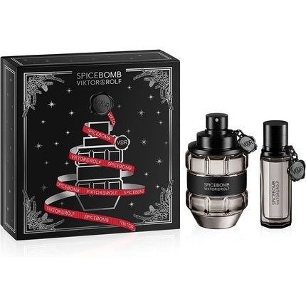 Set Parfum Viktor & Rolf Spicebomb, EDT, 90ml + 15ml, Design Bombă, Sticlă Transparentă