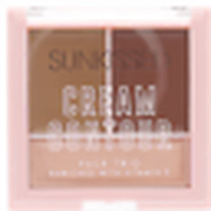 Paletă contur față Sunkissed, trio cremă, cu vitamina E