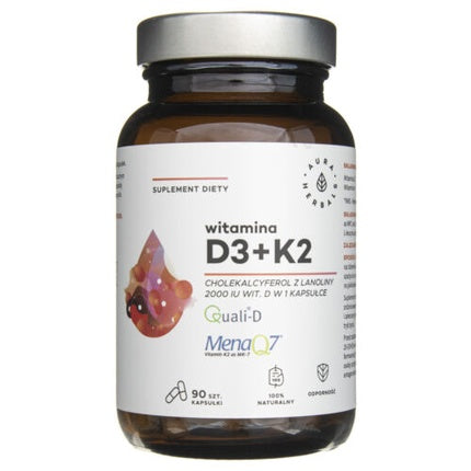 Supliment Vitamine D3 + K2, Aura Herbals, 90 Capsule