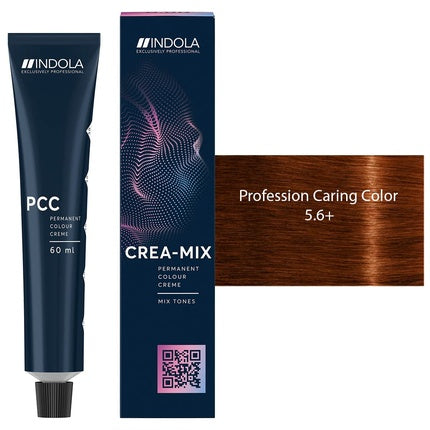 Tub vopsea de păr Indola Profession Caring Color 5.6+, 60ml, maro auriu