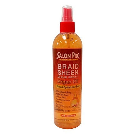 Spray de Luciu Păr, Salon Pro, Braid Sheen Shine Spray cu Ulei de Argan, 355ml