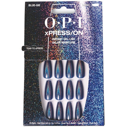 Unghii False, OPI xPRESS/ON, Holografice albastre