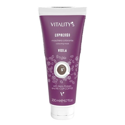 Masca colorantă Vitality's Espresso Viola 200ml cu Kera-Protein și RE-CUP COFFEE