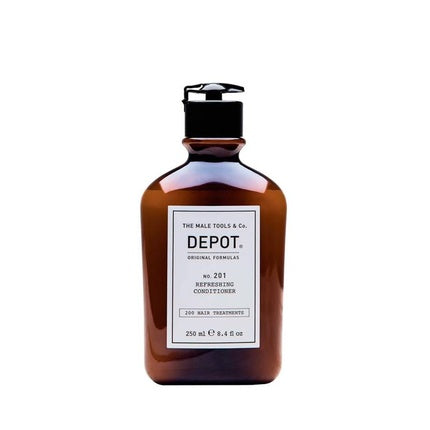 Condiționar Depot No. 201 Refreshing, 250ml, ambalaj sticlă maro, pompă neagră