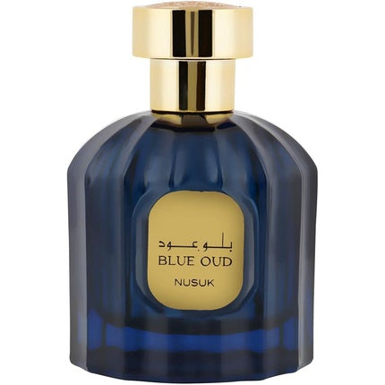 Nusuk Blue Oud Eau de Parfum Spray, 100ml, Sticlă albastră cu capac auriu