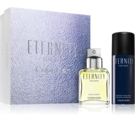 Set Parfum Bărbați, Calvin Klein Eternity For Men EDT + Deodorant, 100ml/75ml, Albastru/Negru