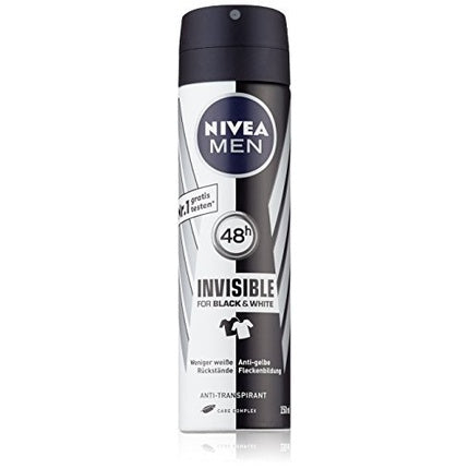 Nivea Men Deo Invisible For Black and White Power Spray Antiperspirant, 150ml, negru