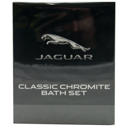 Set Cadou Parfum Jaguar Classic Chromite, EdT Spray 100ml + Gel de Duș 200ml, Cutie Argintie