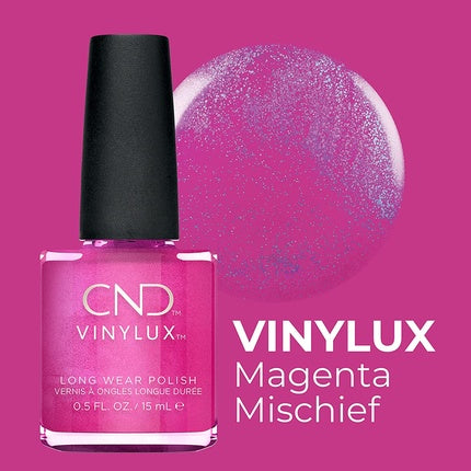Vernis Unghii CND Vinylux Magenta Mischief, Roz cu Sclipici, 15ml
