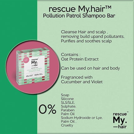 Șampon solid, My. Haircare, Pollution Patrol, verde