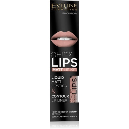 Set Ruj Lichid si Creion de Buze, Eveline, Lovely Rose