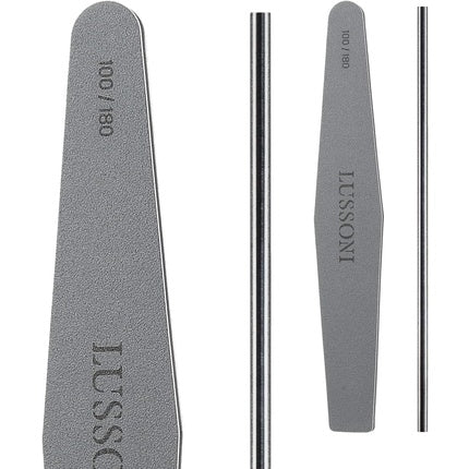 Pilă unghii, Tb Tools For Beauty Lussoni, gri, 100/180