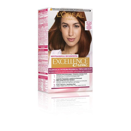 Vopsea de par, L'Oréal Paris, Excellence 4.54, Mahon Cupru