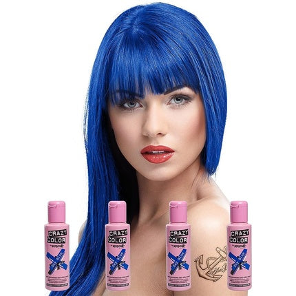 Vopsea Păr Semi-permanentă, Crazy Color, Sky Blue No.59, 100ml (Set de 4)