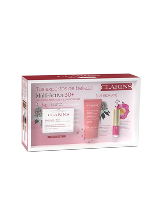 Set Îngrijire Față, Clarins, Multi-Active 50ml și 15ml, cu Balsam pentru Buze 1.4ml