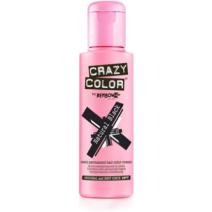 Cremă colorantă păr, Crazy Color, natural negru, 100ml