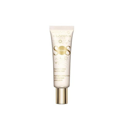 Sos Primer Gold Glow, Clarins, 30 ml, textură lichidă, ambalaj crem-gold