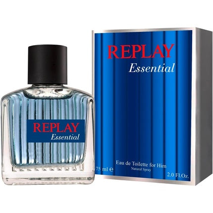 Eau de Toilette Replay Essential for Him, 75 ml, cutie albastră