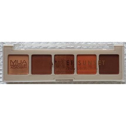 Paletă Farduri Ochi, Mua Makeup Academy, Amber Sunset, 5 culori, maro cald