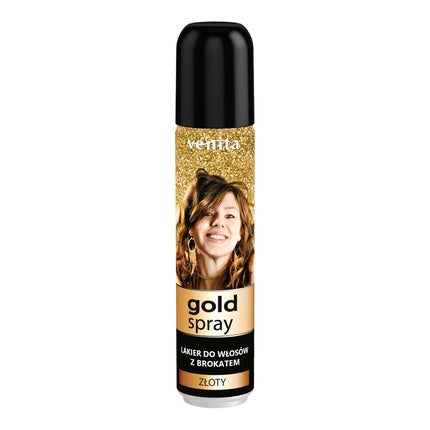 Spray fixator păr Venita Gold, 75ml, cu particule de aur