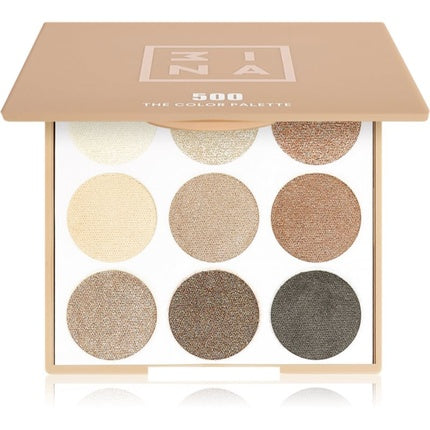 Paletă farduri ochi, 3ina, Color Palette 500, culori neutre, compact