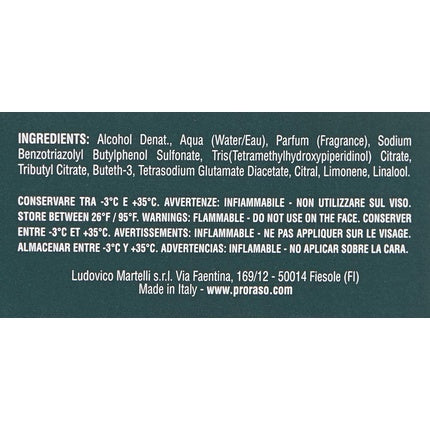 Șervețele răcoritoare, Proraso, Cypress & Vetyver, verde