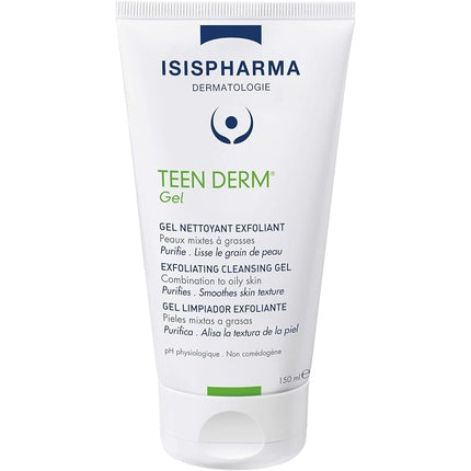 Gel de curățare facială exfoliant, Isis Pharma Teen Derm, 150g, ambalaj cu pompă