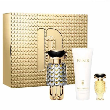 Set Parfum Paco Rabanne Fame, 3 buc. (80ml + 20ml + 50ml), Auriu