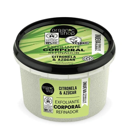Exfoliant Corporal Organic Shop cu Citronelă și Zahăr, 500ml