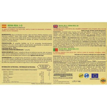Supliment alimentar, Robis, Reina Real 3D, 20 fiole