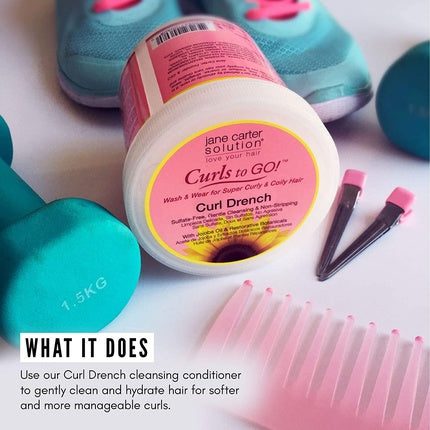 Curl Drench Cleansing Co Wash, Jane Carter Solution, Curls to Go!, 473 ml, pentru părul creț și ondulat