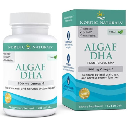 Supliment alimentar, Nordic Naturals, Algae DHA Omega-3 din plante, 500 mg, 60 capsule