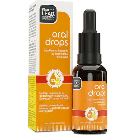 Supliment alimentar Pharmalead Picături D3 K2, 20ml, sticlă maro cu picurător