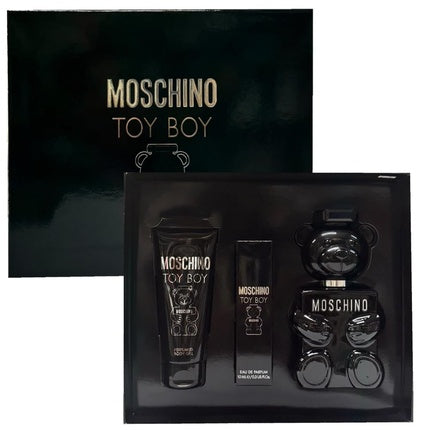 Set Parfum Moschino Toy Boy, Cutie Cadou Neagră, Design Ursuleț