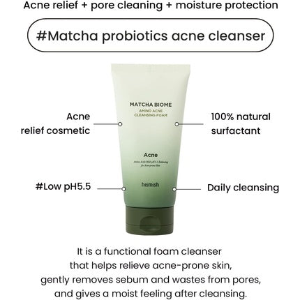 Spumă de curățare pentru față Heimish Matcha Biome Amino Acne Cleansing Foam 150ml