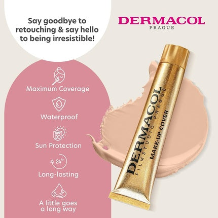 Fond de ten lichid mat, Dermacol, SPF 30, nuanta 208