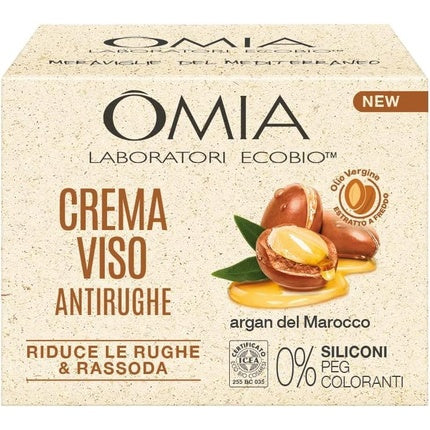 Cremă anti-rid, Omia, Argan și acid hialuronic, 50ml